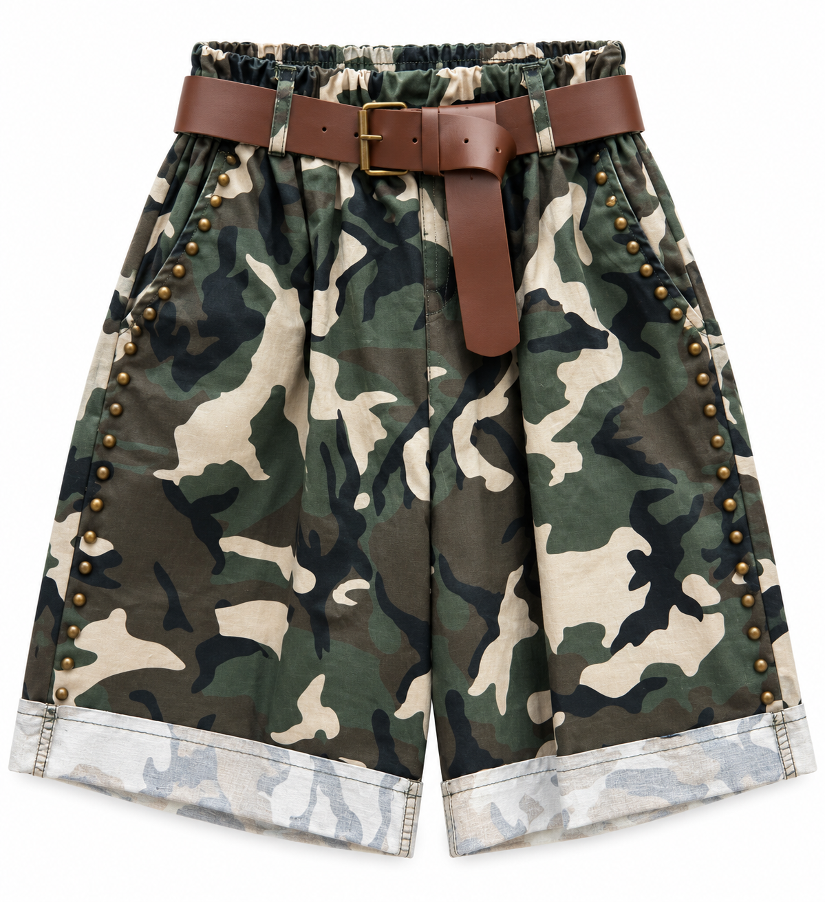 Green Italy Camo Studs Bermudas