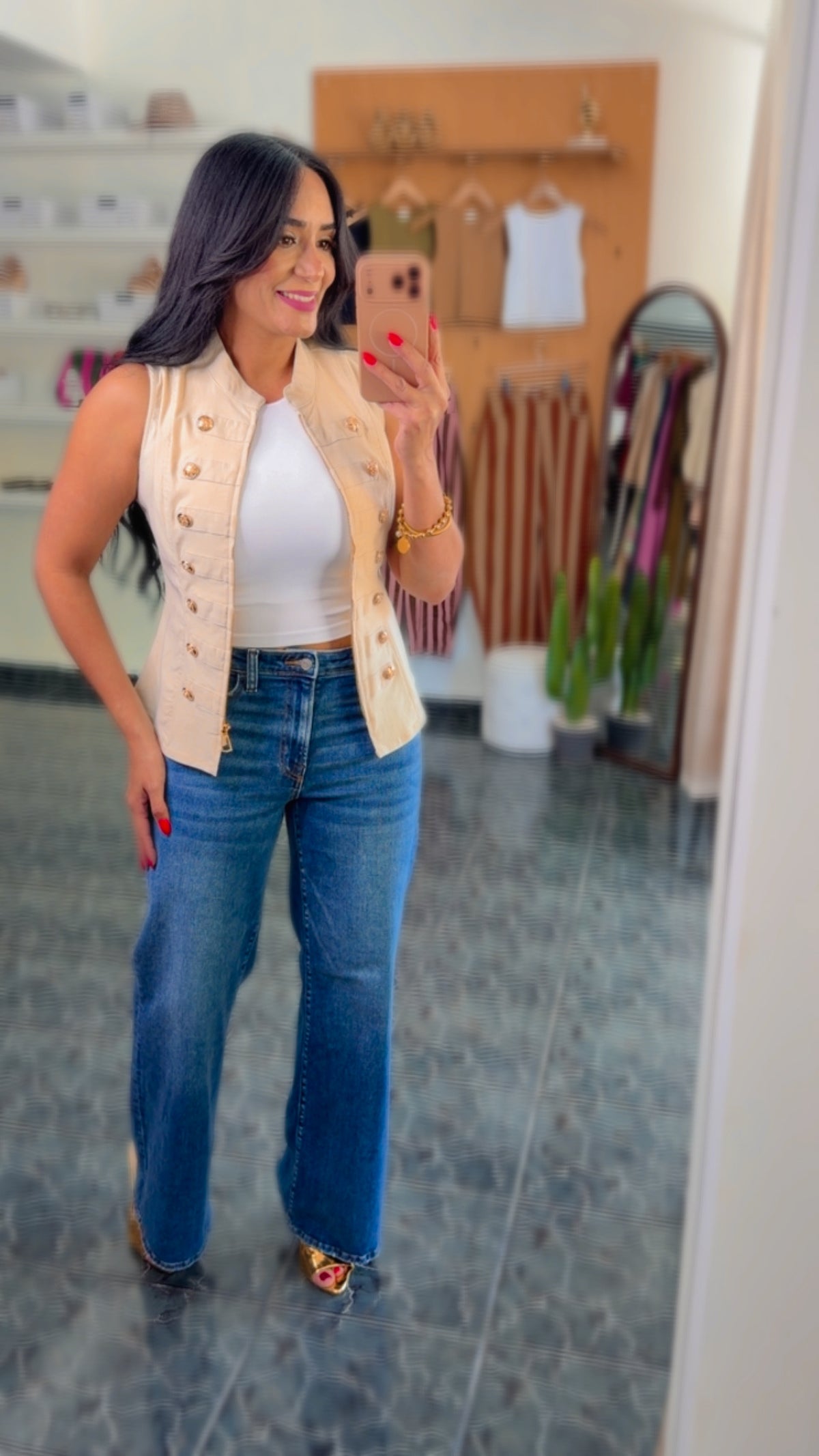Beige Napoleon Spandex Vest