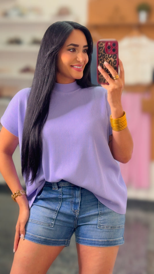 Viscose Mock Neck Sweater Top