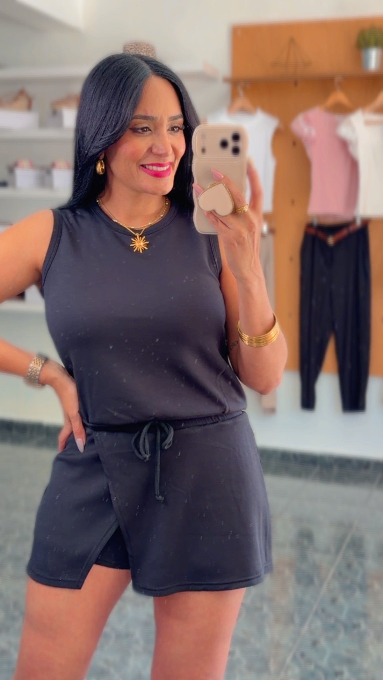 Black Comfy Skort Set