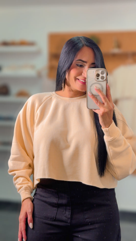 Alpaca Cropped Sweater Top