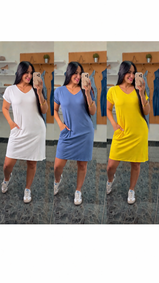 Cap Sleeve Pocket Mini Dress