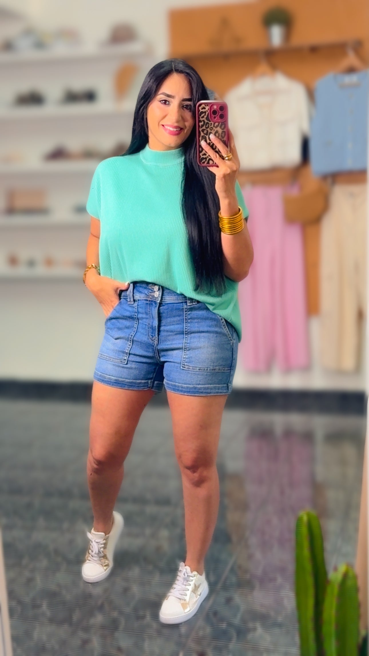 Viscose Mock Neck Sweater Top