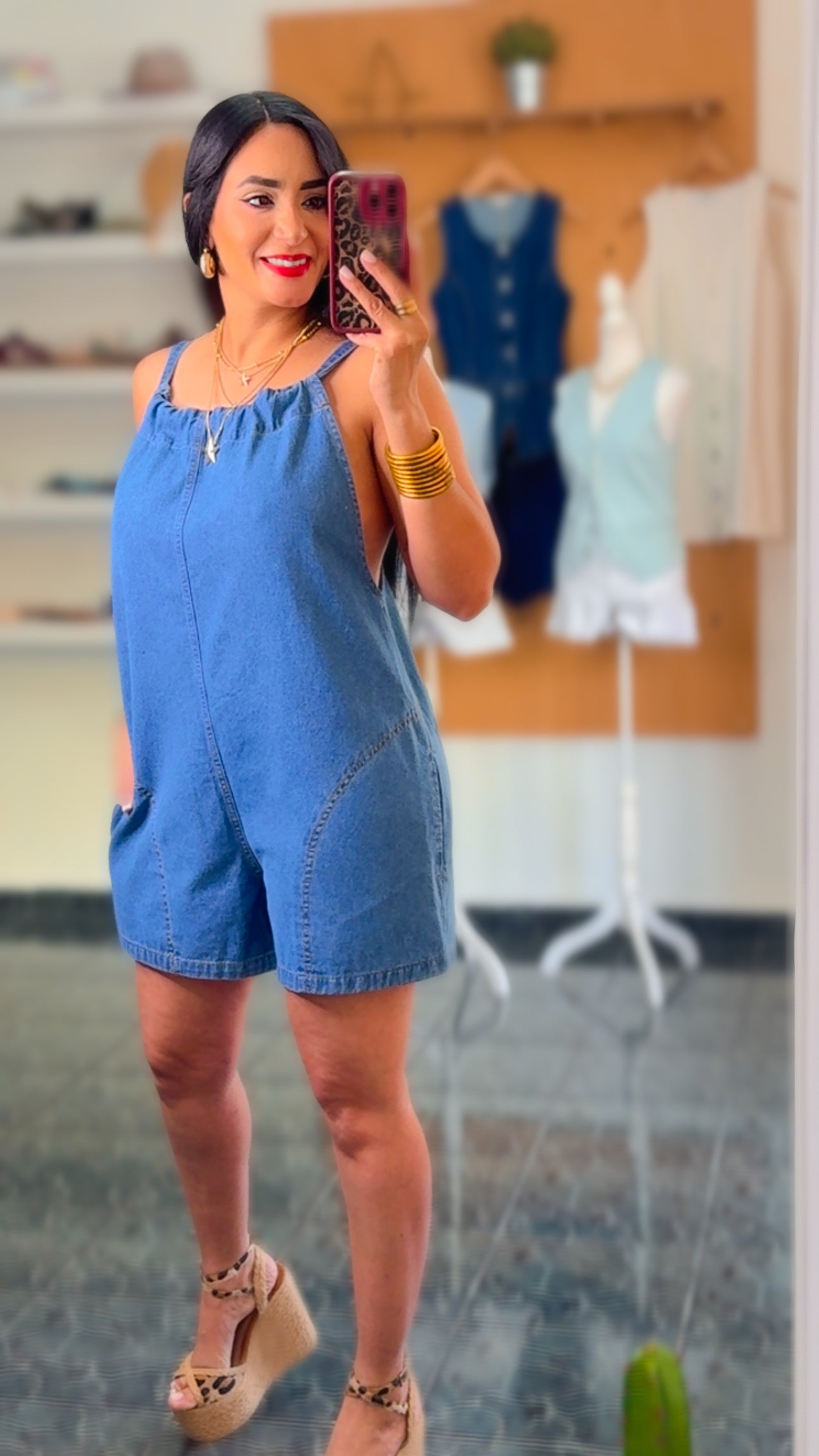 Lorena Denim Romper
