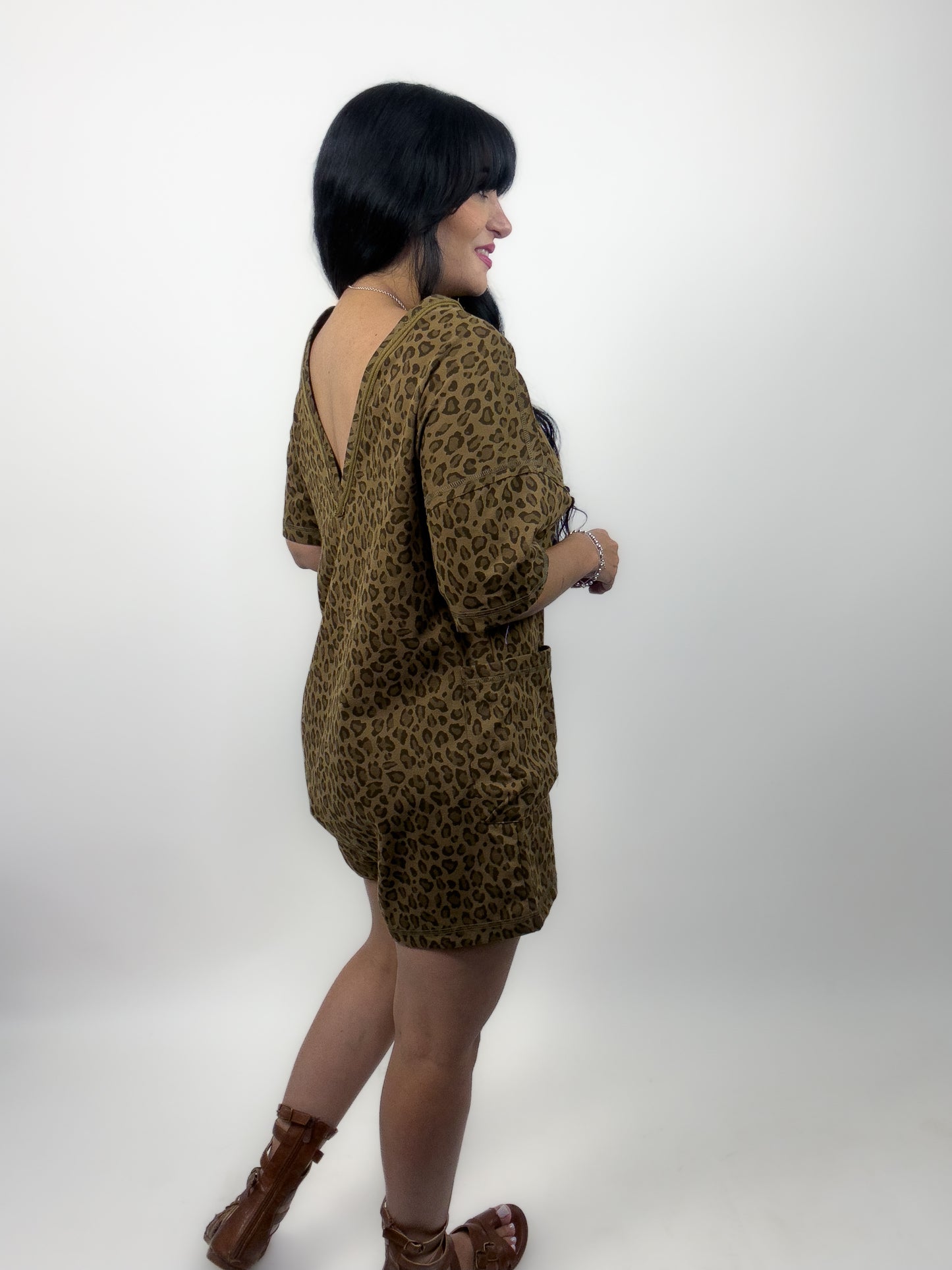 Mocha Leopard Comfy Romper