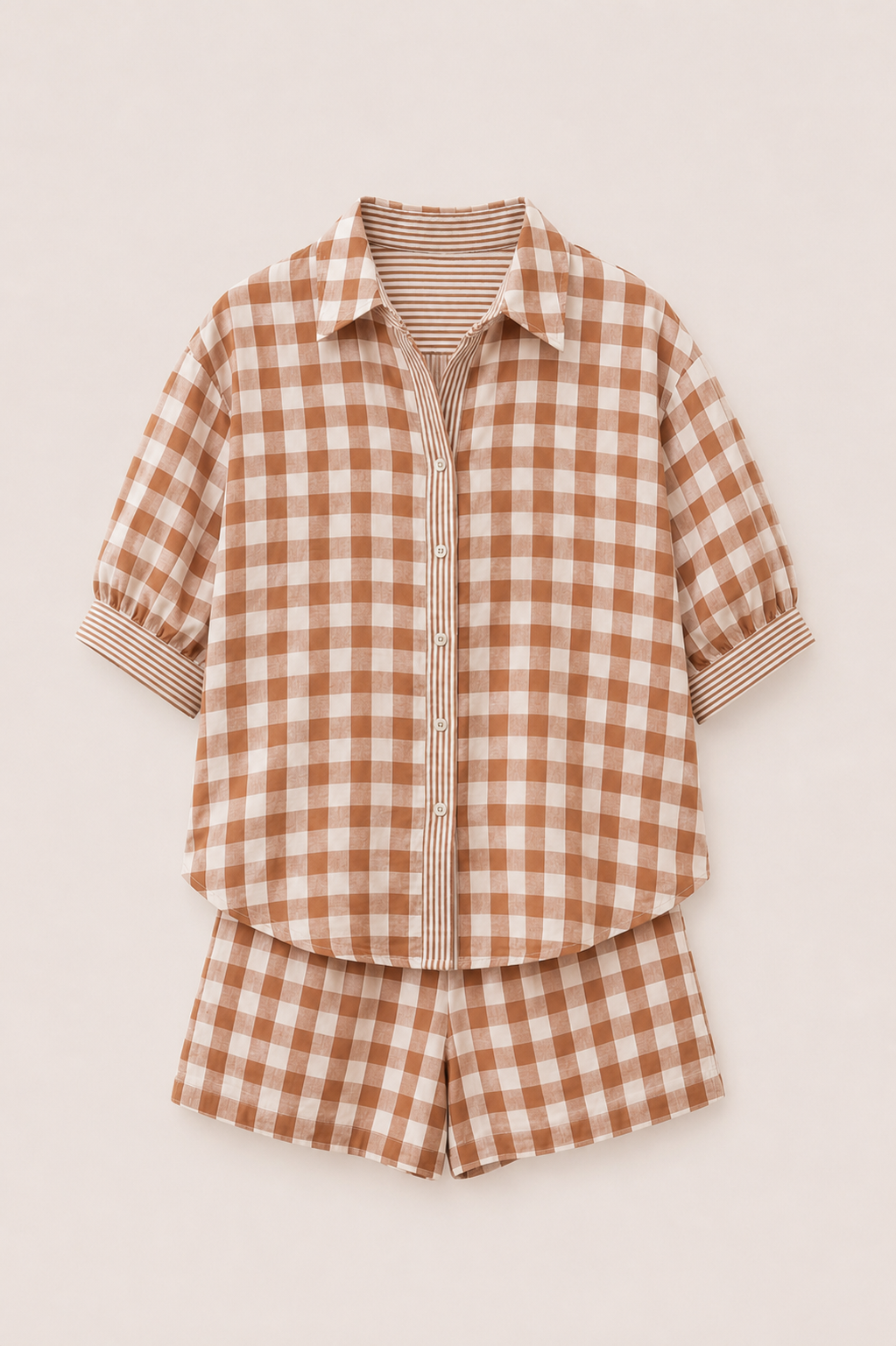 Checkered Shirt & Short Set
