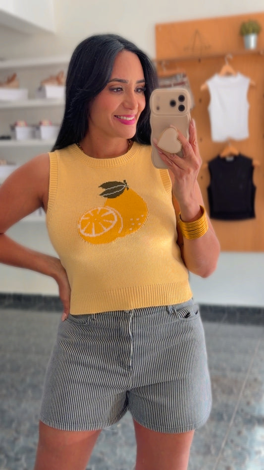 Yellow Lemon Sweater Top
