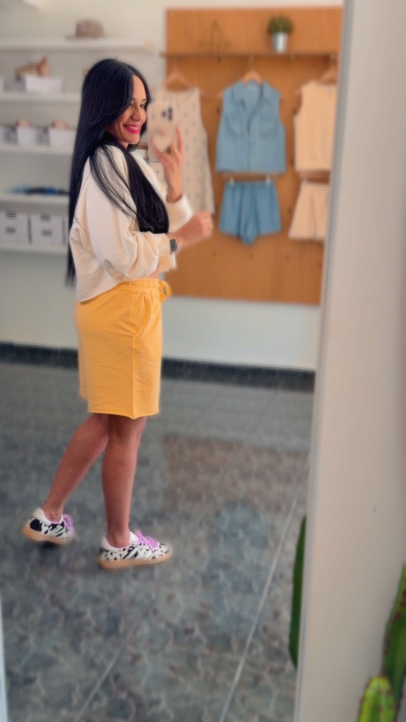 Yellow Knit Bermuda