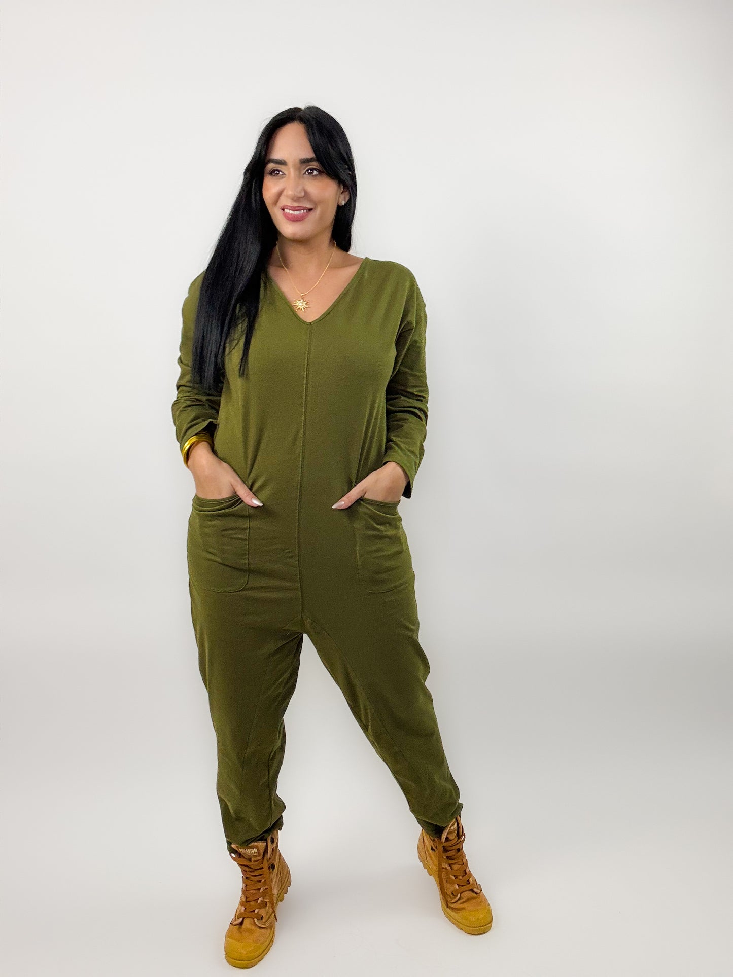 Olive Baggy Comfy Jumpsuit