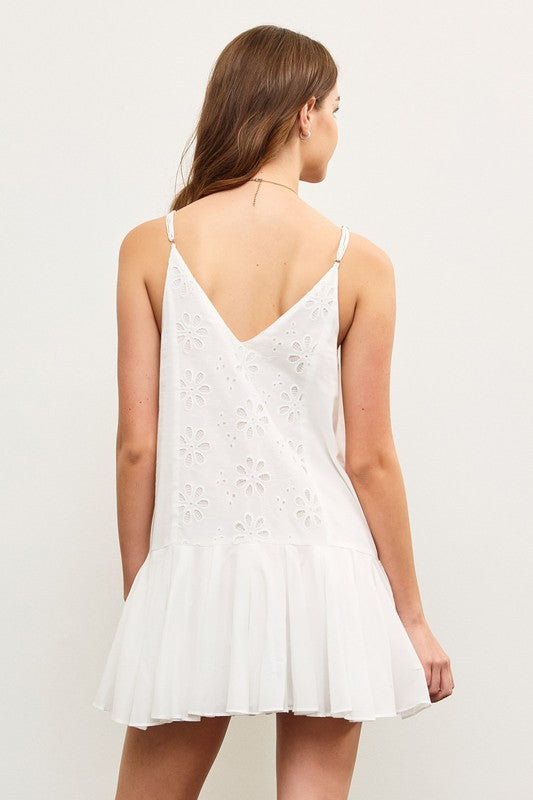 White Eyelet Floral Dress