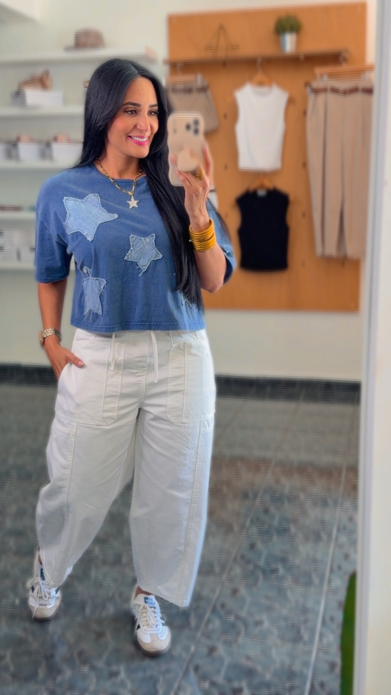Blue Denim Star Top