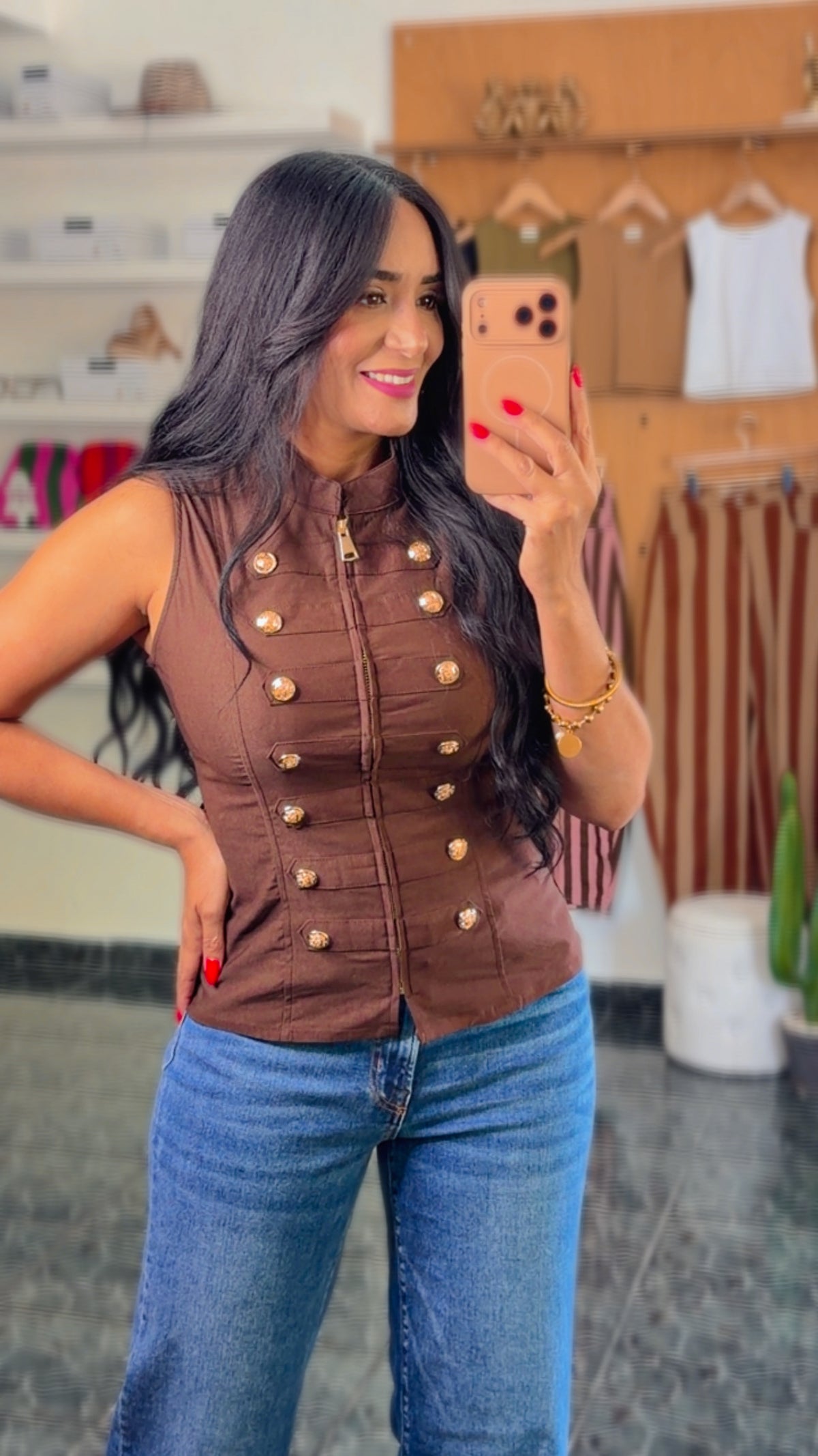 Brown Napoleon Spandex Vest