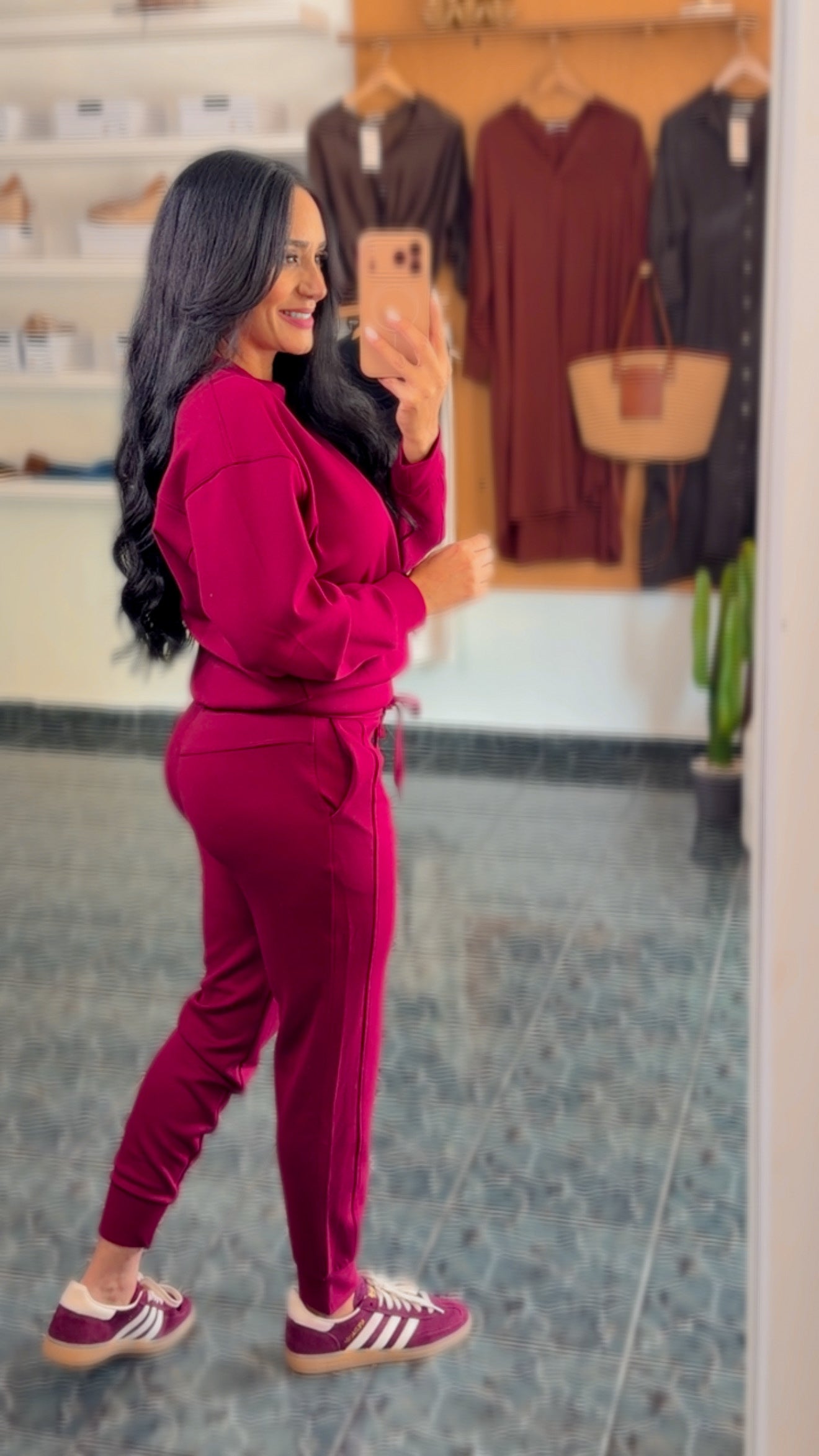 Burgundy Crewneck Sweater/Jogger Set
