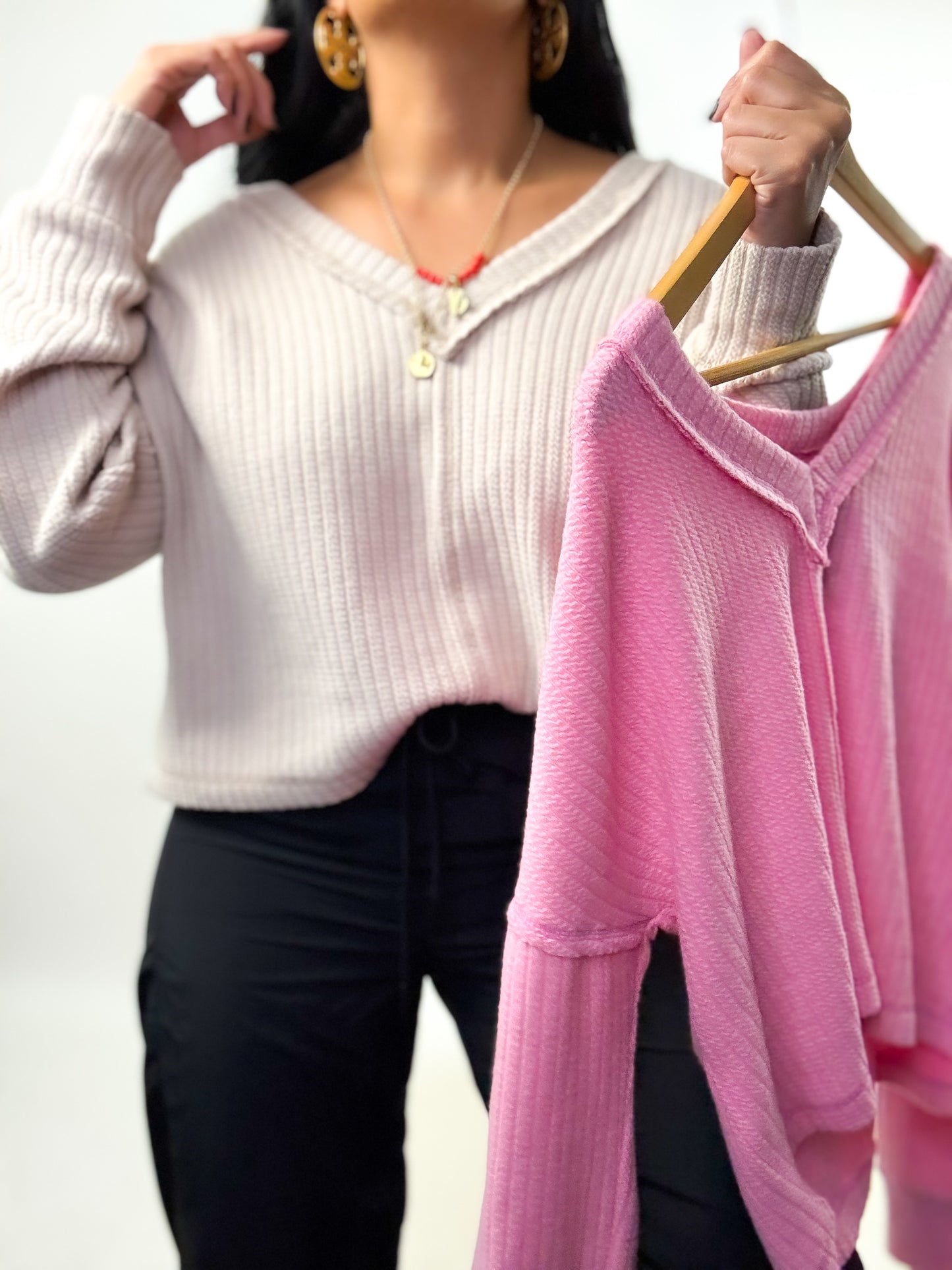 Casual Comfy Soft V-Neck Knit Top