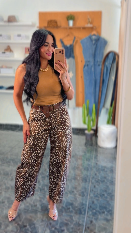 Italy Brown Bambi Barrel Pants