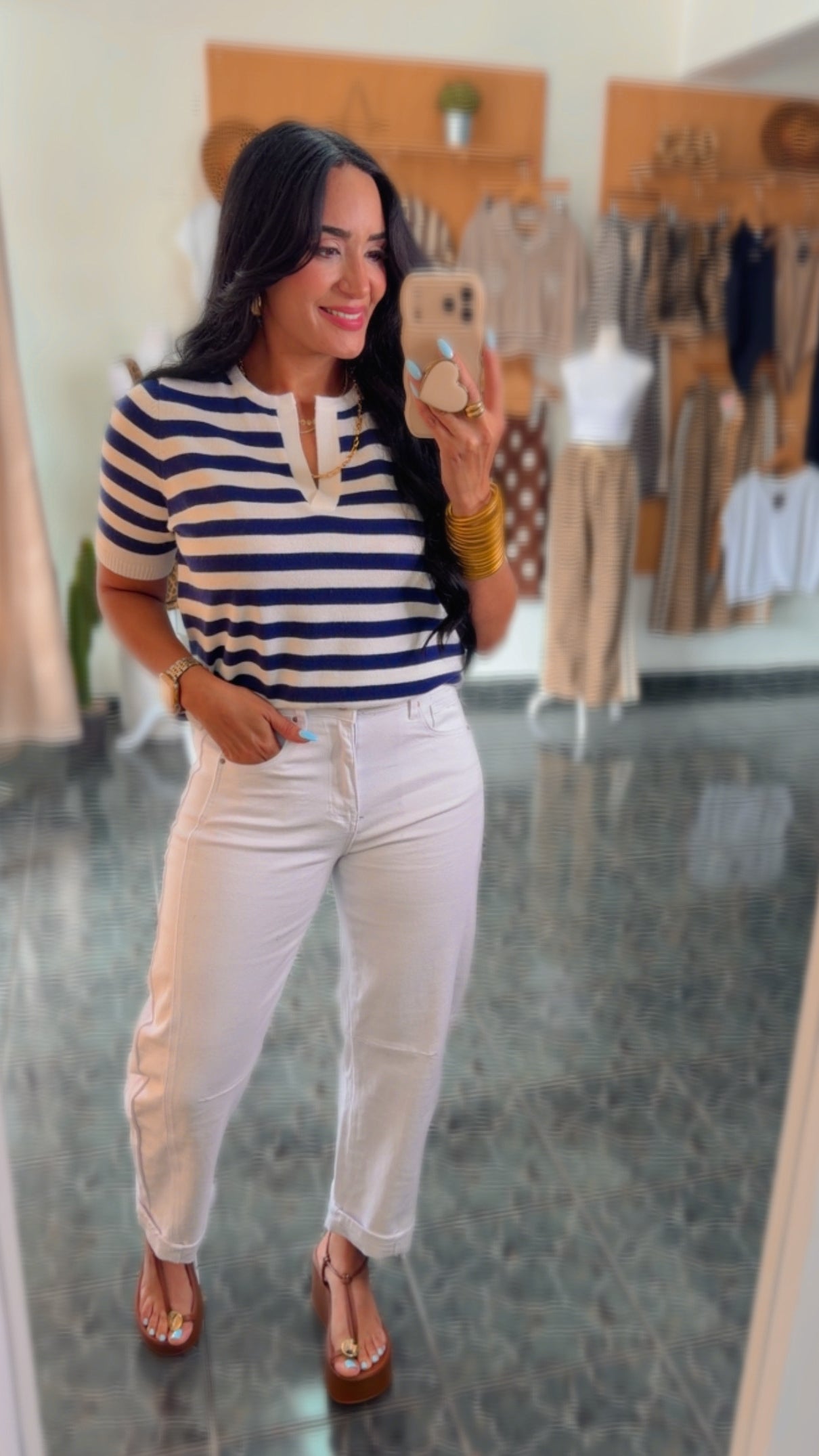 White Spandex Barrels Jeans