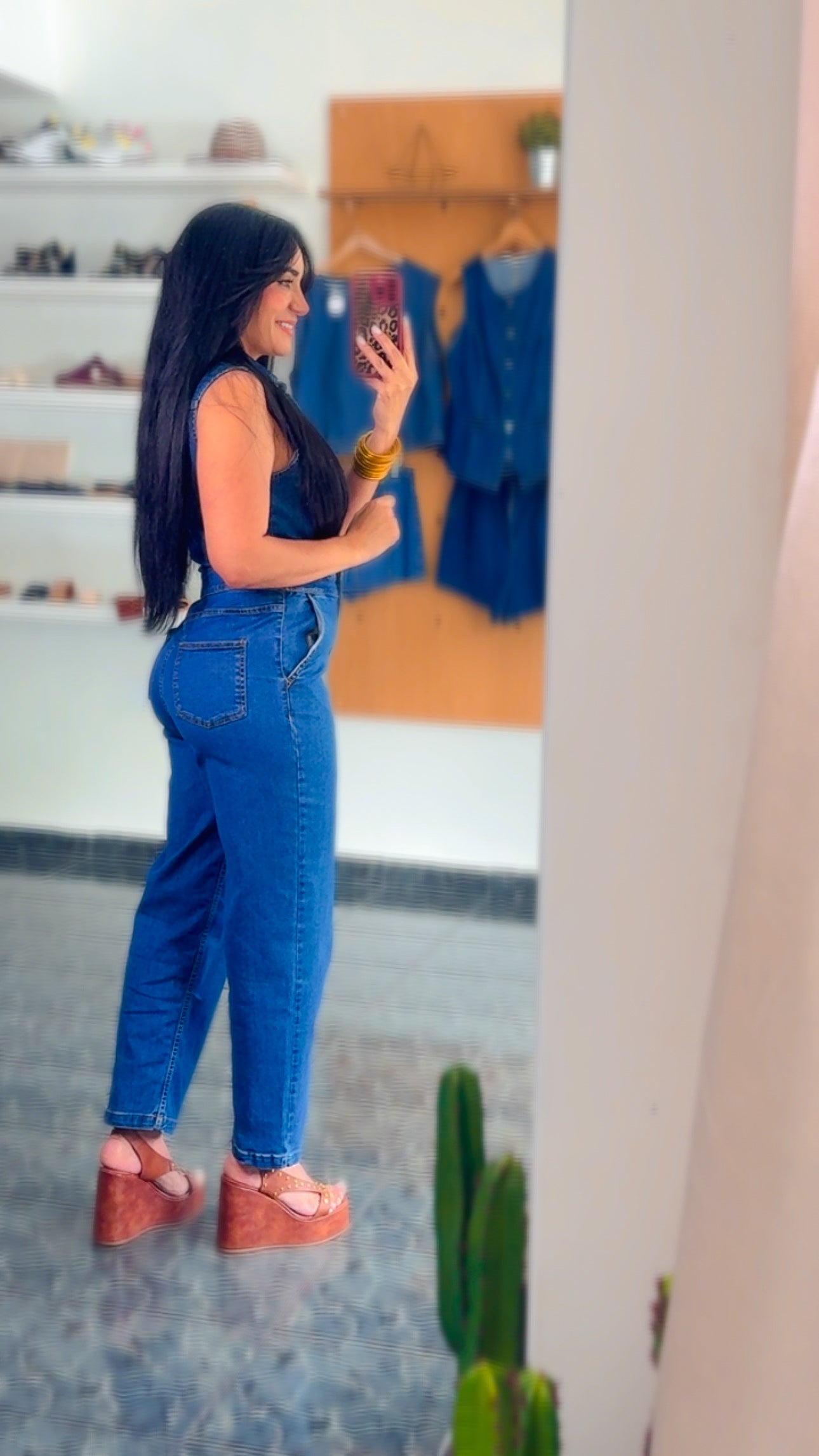 Denim Sleeveless Spandex Jumpsuit