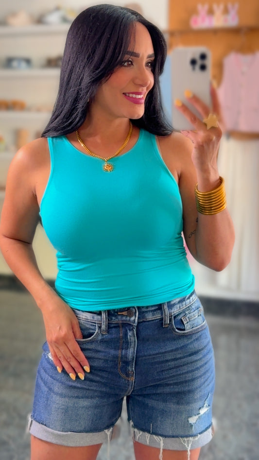 Double Layered Round Neck Tank Top