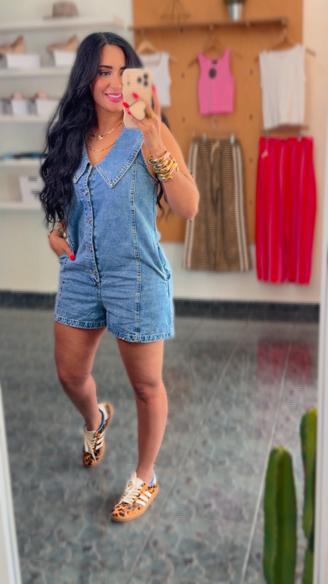 Collared Vintage Denim Romper