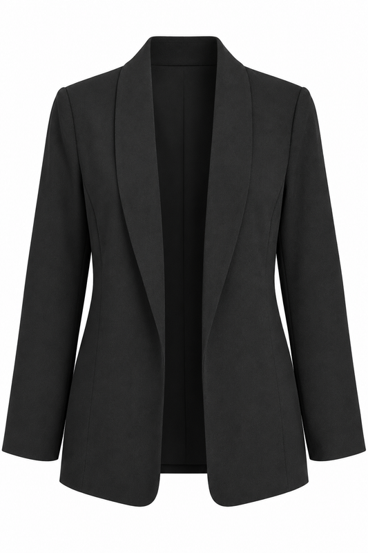 Black Open Front Blazer
