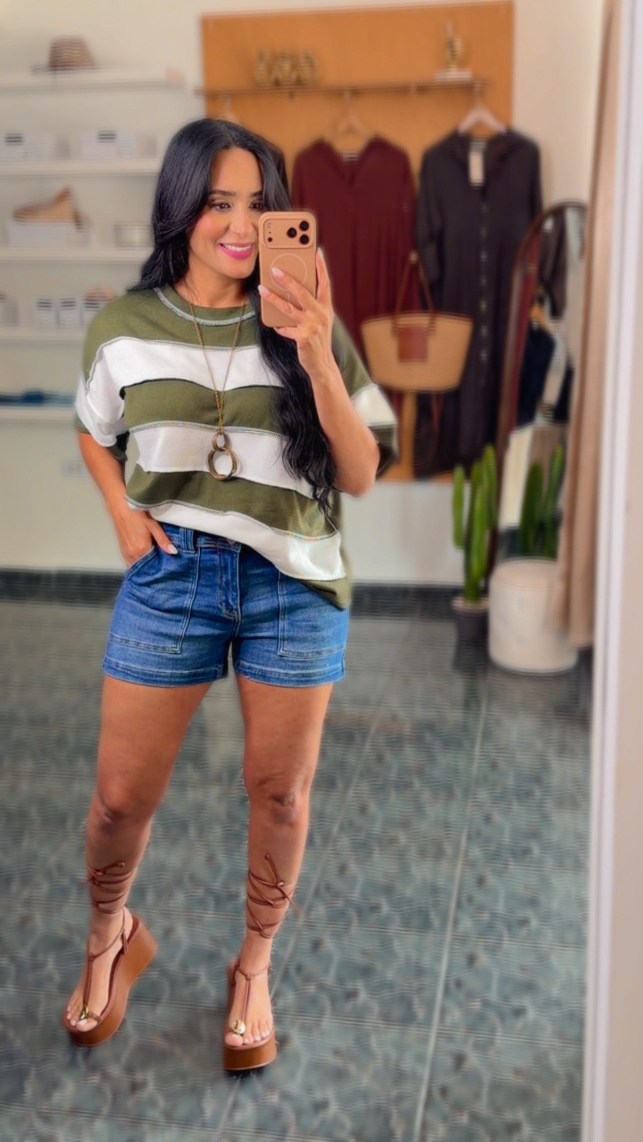 Utility Pocket Denim Shorts