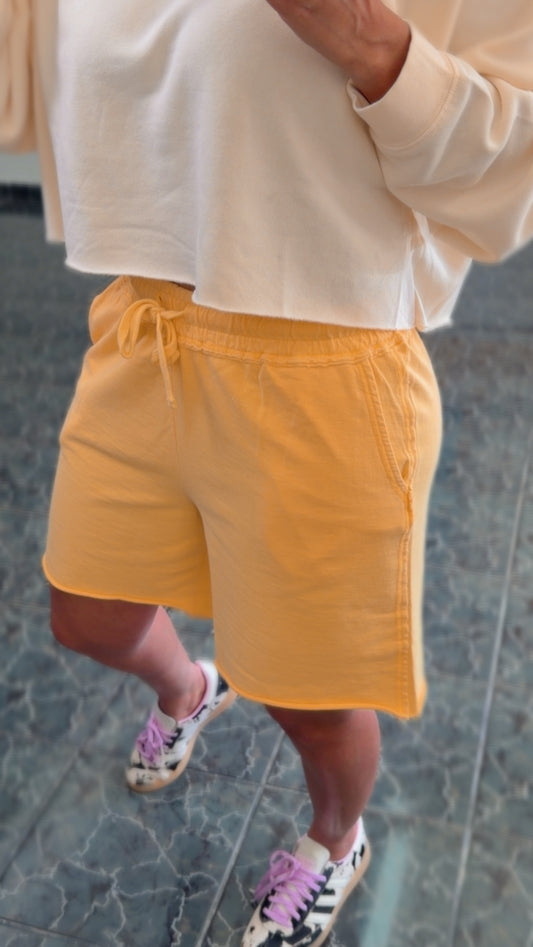Yellow Knit Bermuda