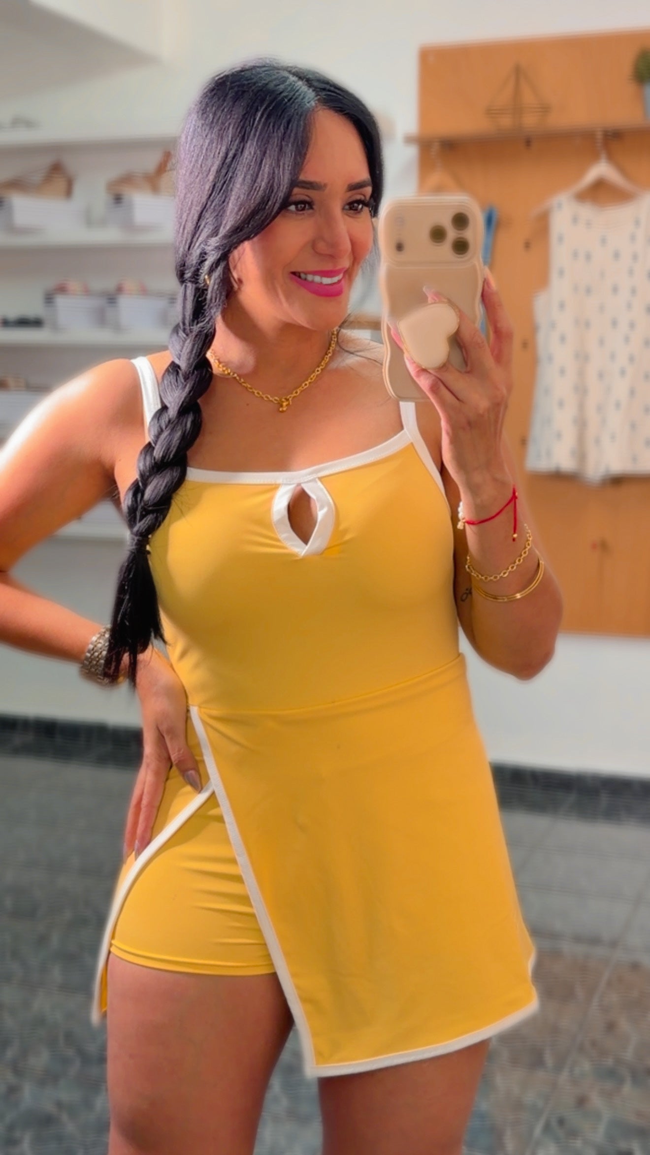 Yellow Active Spandex Romper