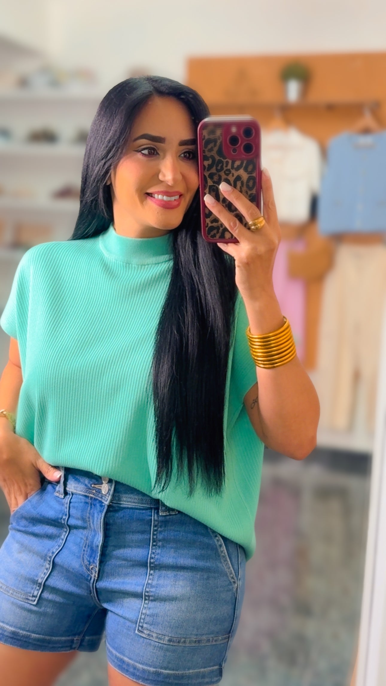 Viscose Mock Neck Sweater Top