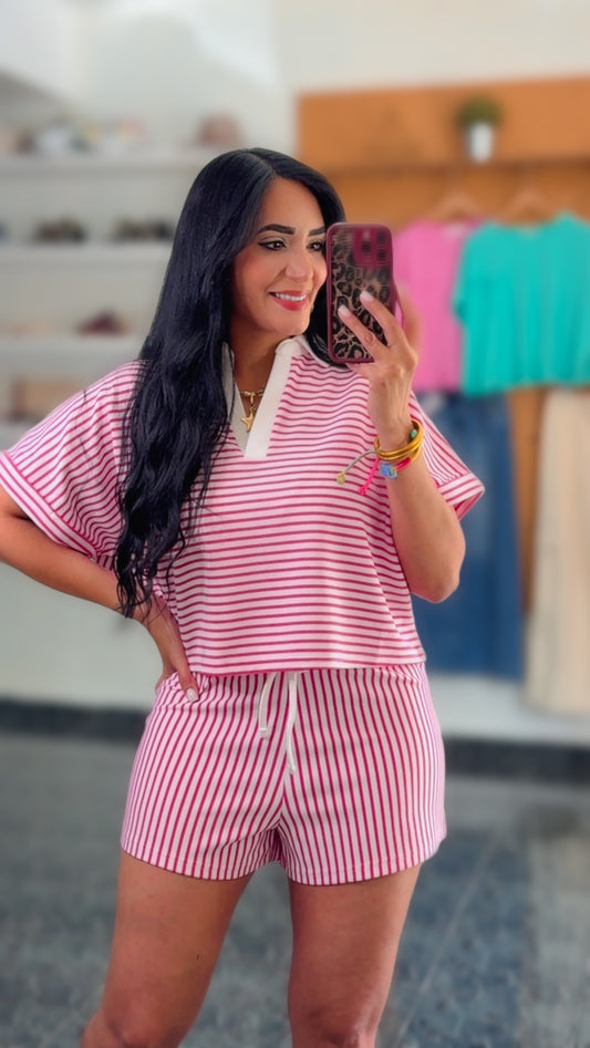 Pink Striped Set