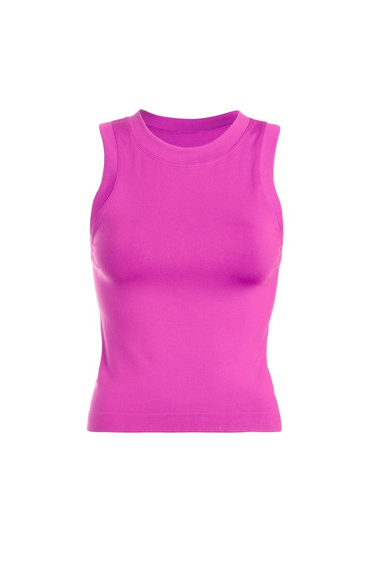 Magenta Smooth Thick Banded Tank