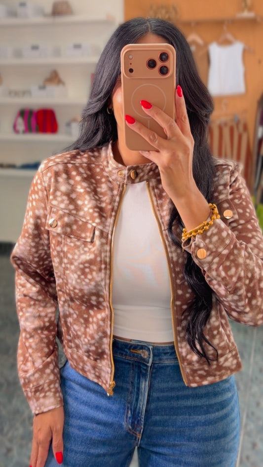 Brown Deer Suede Jacket