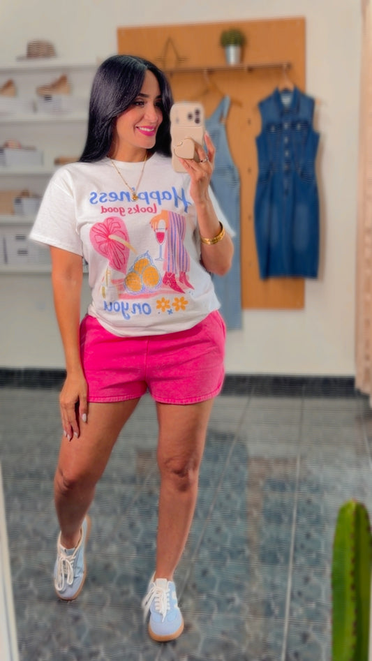 HAPPINESS LOOKS GOOD ON YOU OVERSIZED TEE