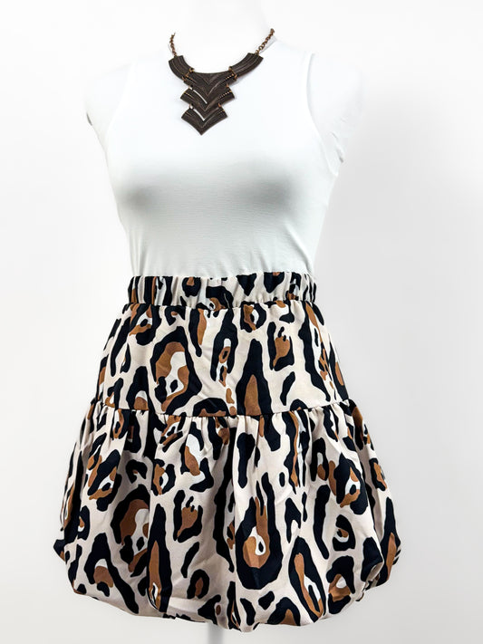 Animal Print Baloon Skirt