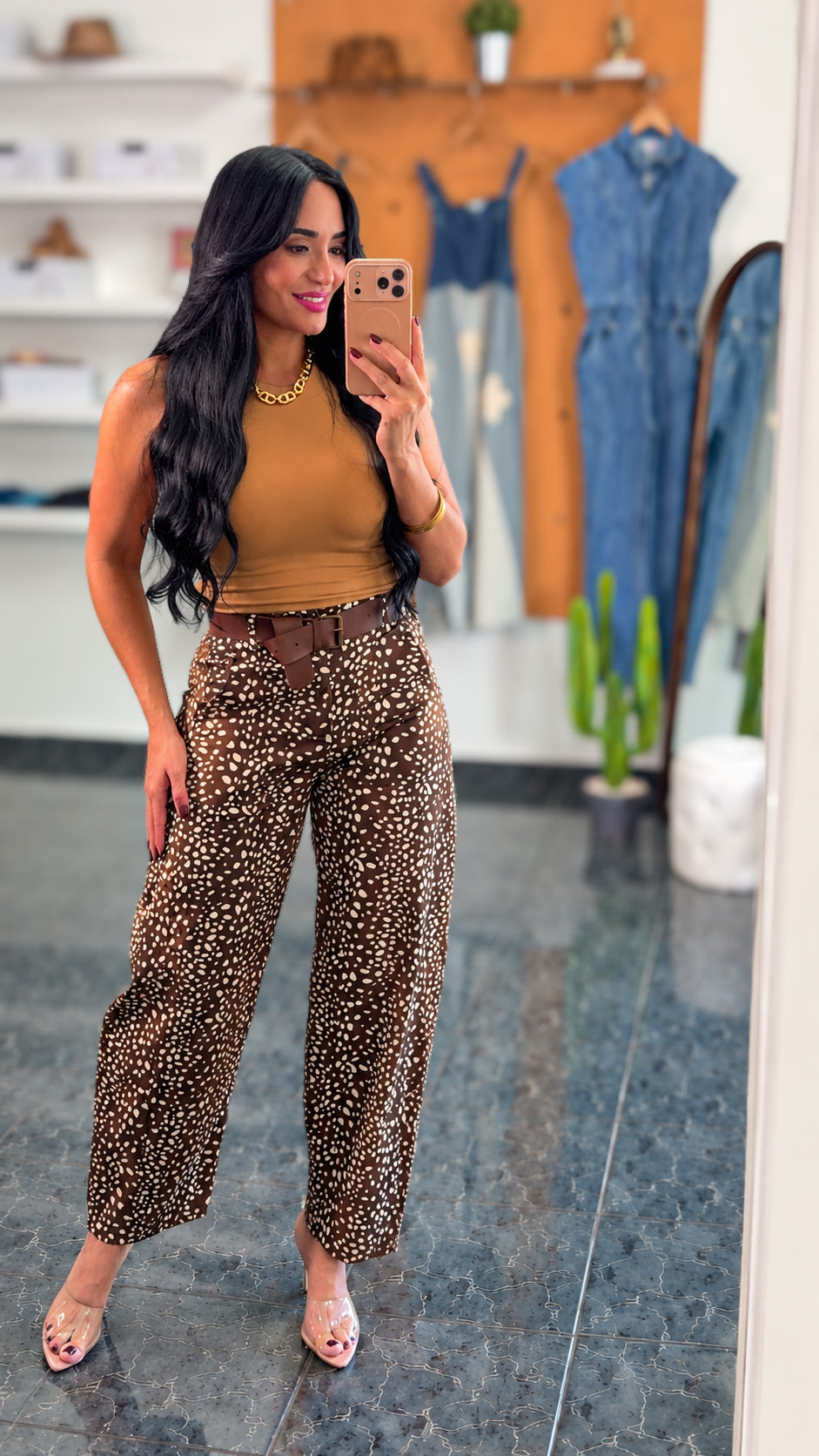Italy Brown Bambi Barrel Pants