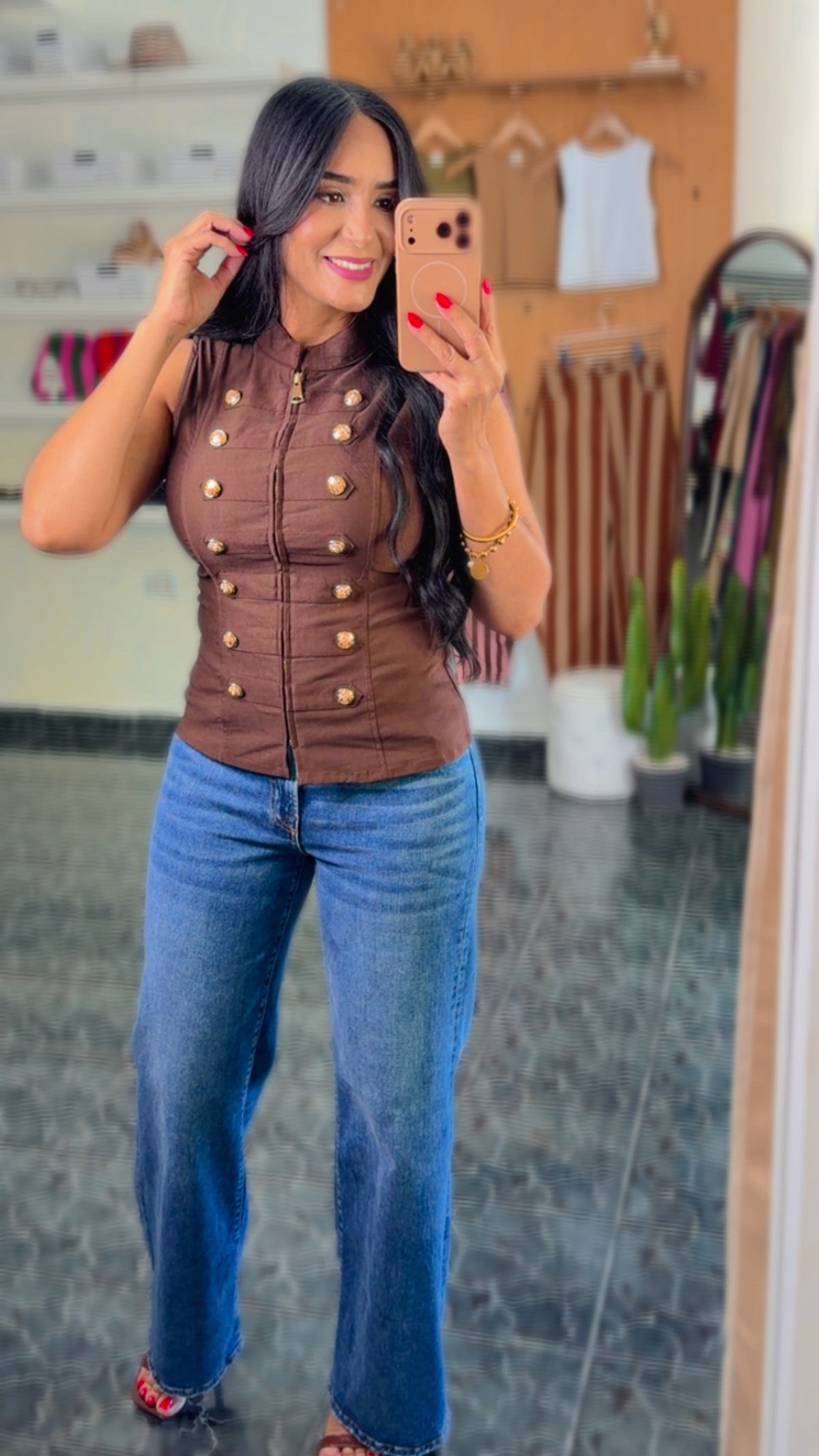 Brown Napoleon Spandex Vest