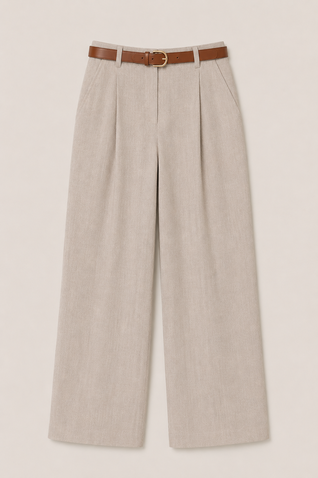 Sand Linen Belted Pants