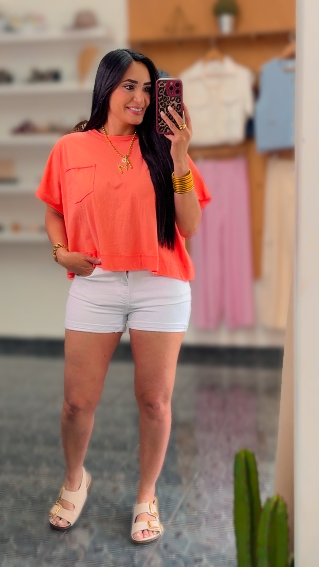 White Denim Spandex Shorts