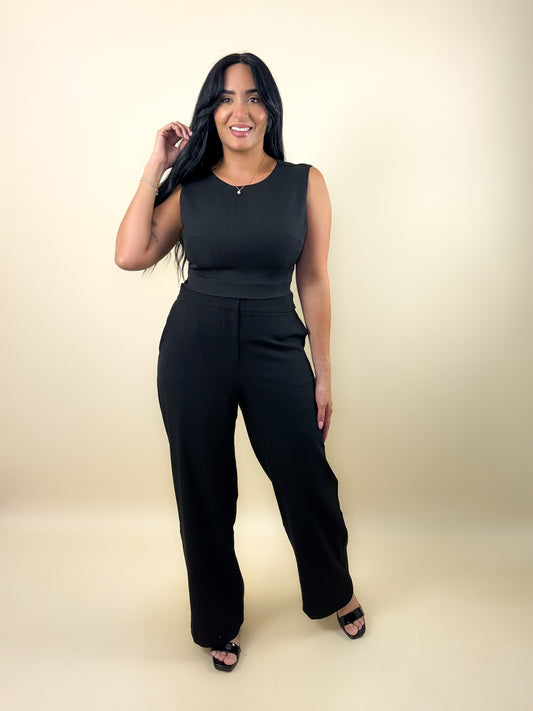 Black Mid Rise Trouser