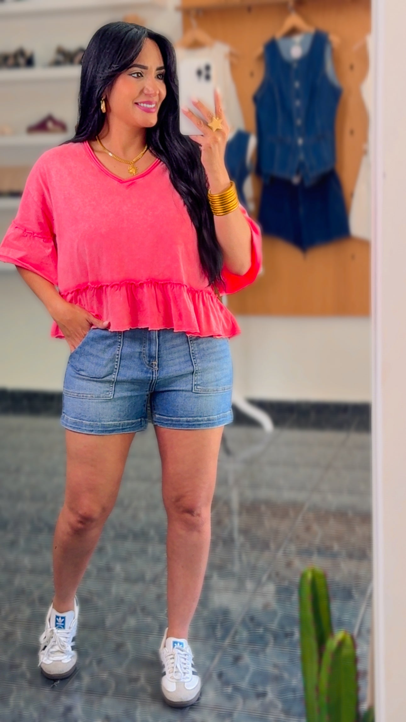 Blush Ruffle Detail Knit Top