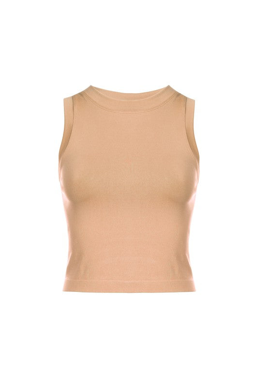 Nude Cropped Seamless Muscle Tank