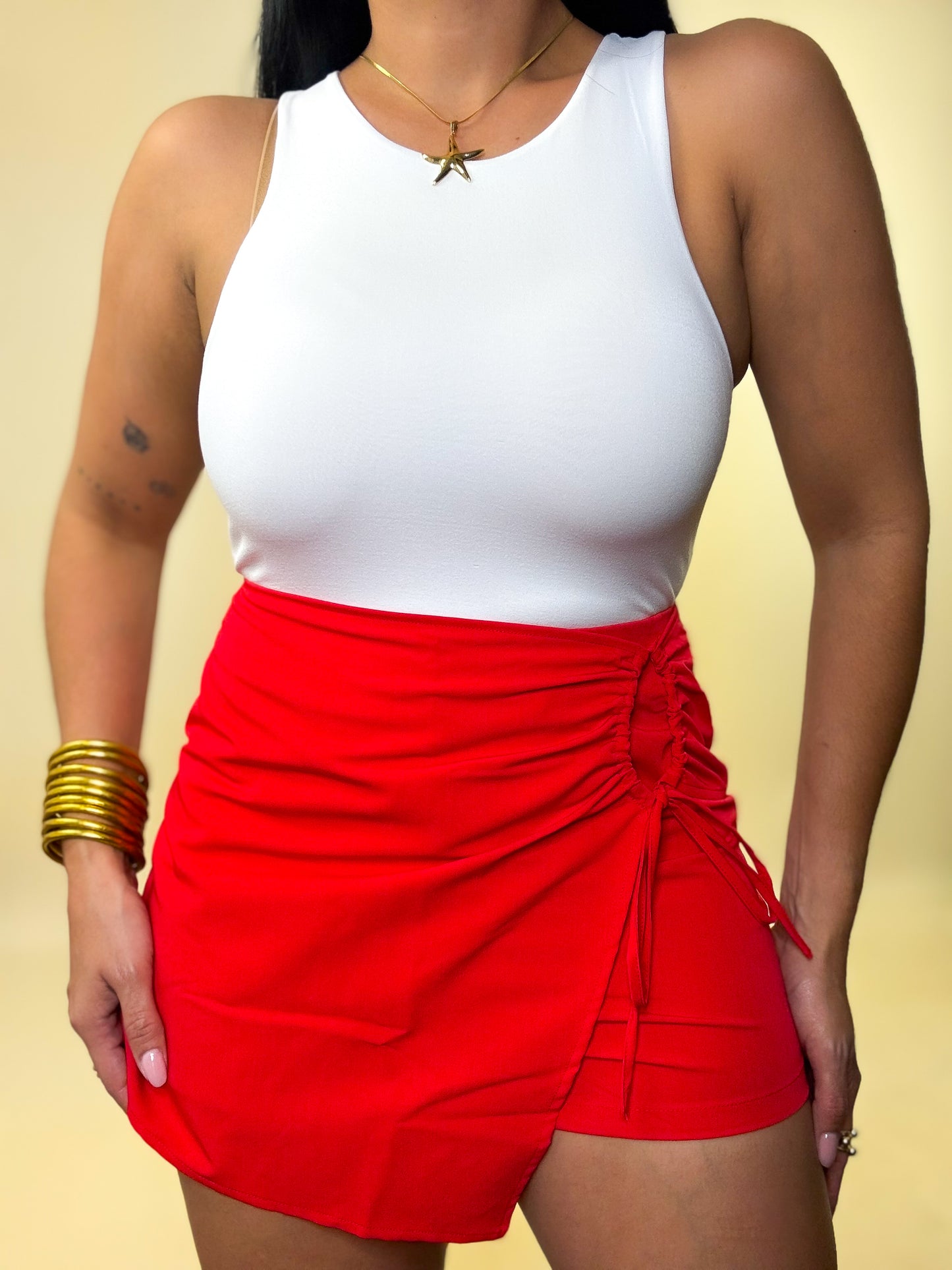 Red Wrapped Shorts