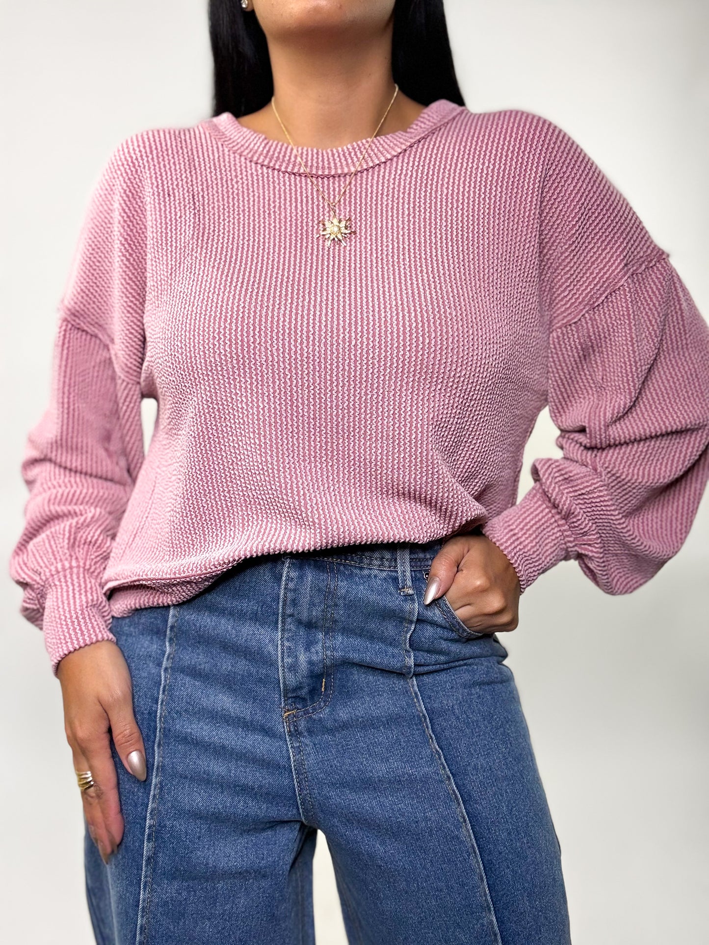 Ribbed Oversized Soft Knit Top