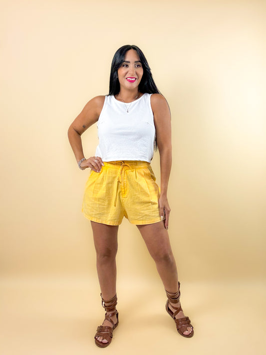 Sunflower High Waist Drawstring Shorts