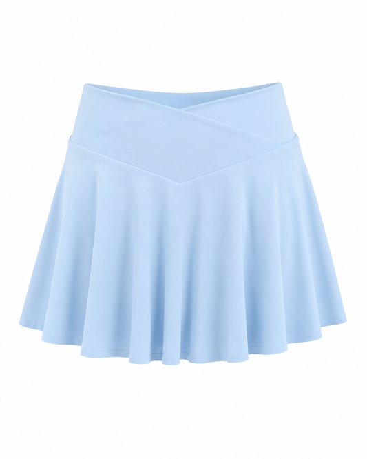 Blue Layered Activewear Skort