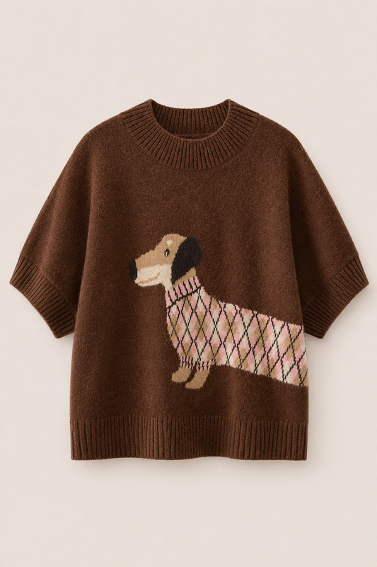 Doggy Short Sleeve Knit Top
