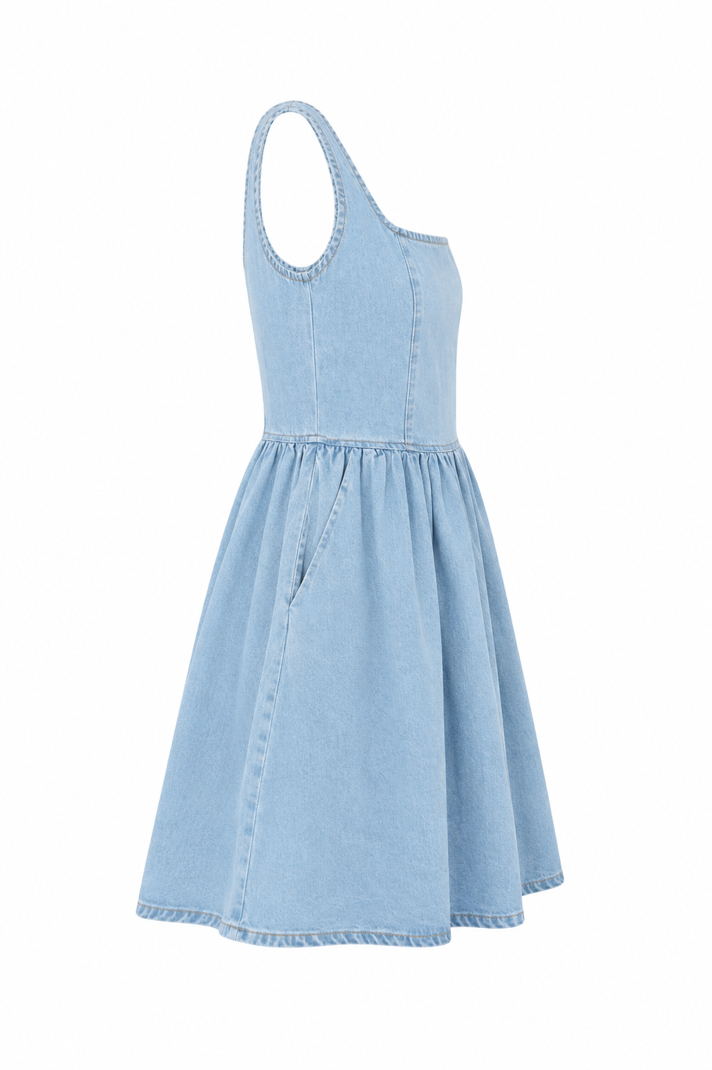 Light Blue Denim Flowy Dress