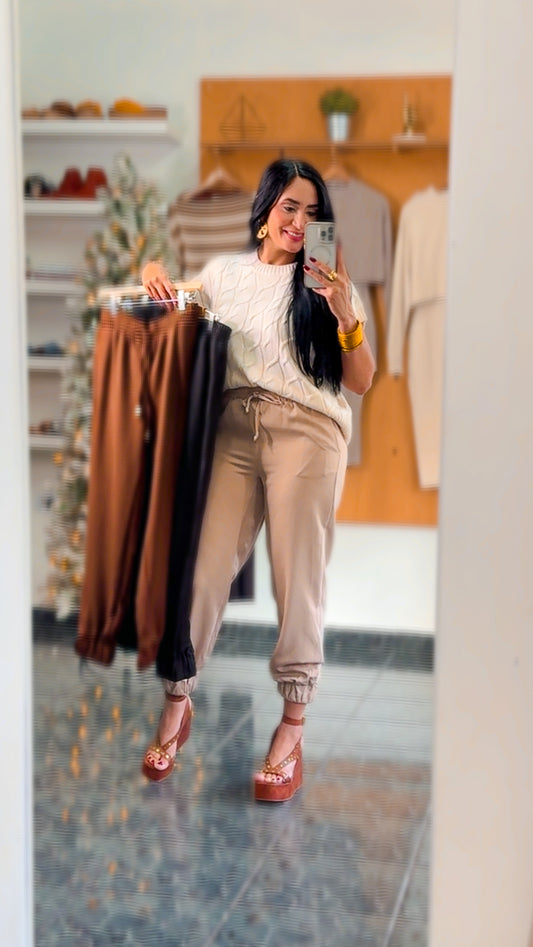 Drawstring Ruched Ankle Cuffs Joggers