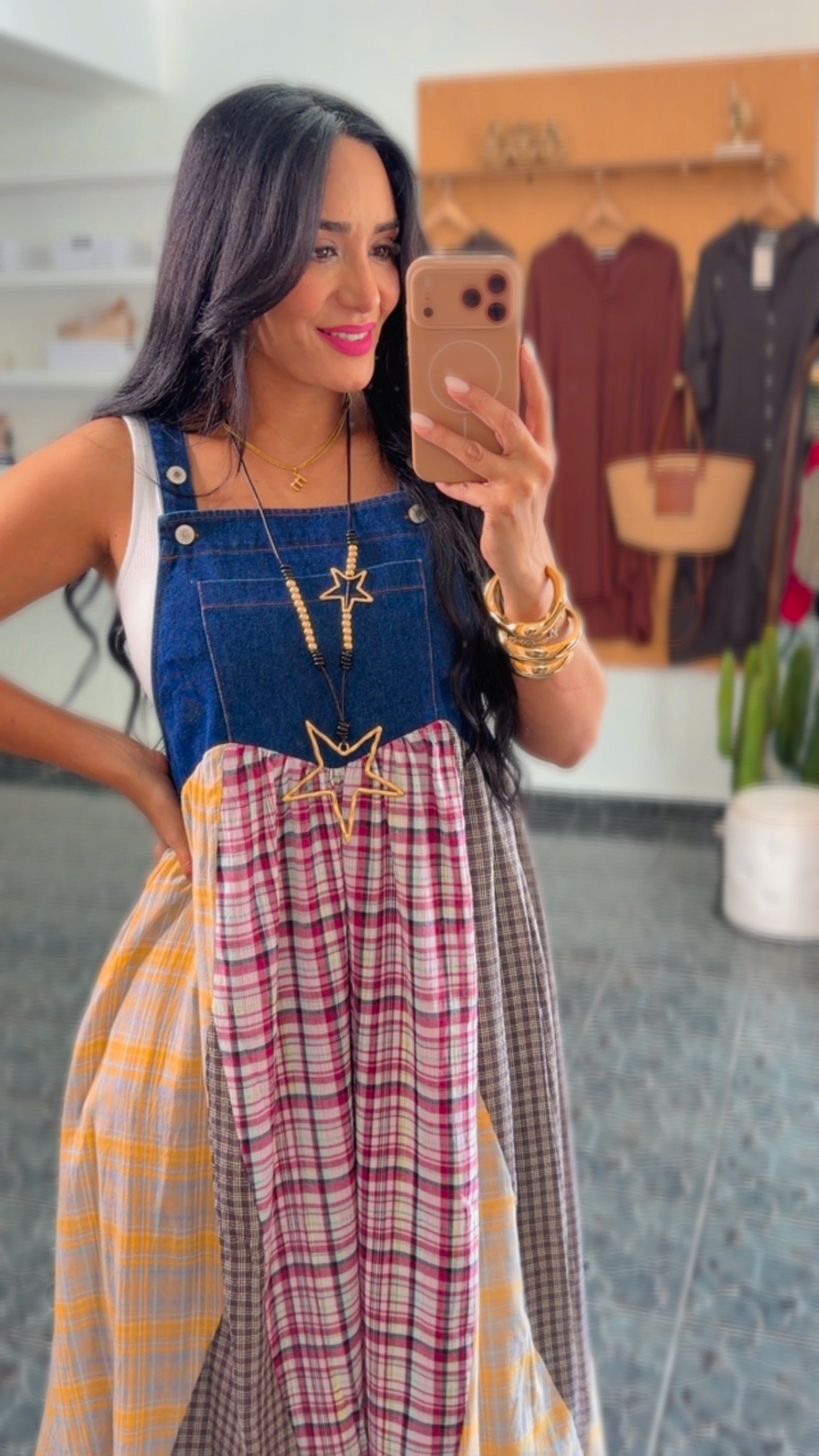 Dark Denim Patchwork Dress