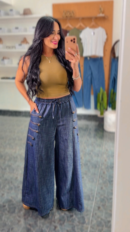 Italy Napoleon Denim WIDE LEG Pants