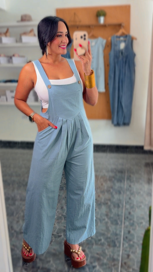 Light Blue Cotton Overall